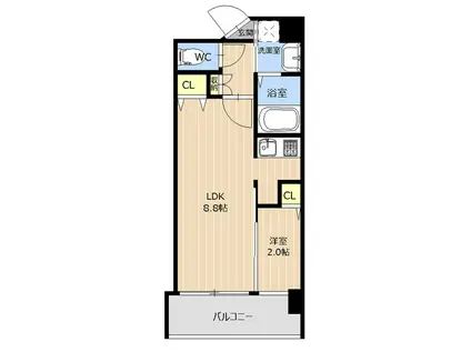 プリュネル繁多川(1LDK/3階)の間取り写真