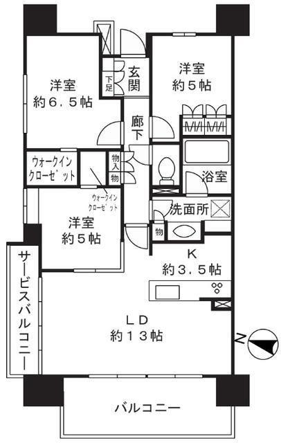 クリオレジダンス横浜新杉田(3LDK/7階)の間取り写真