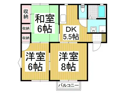 ブエモンジマ(3DK/2階)の間取り写真