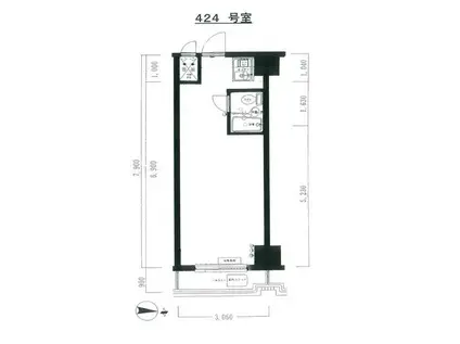 高田馬場ダイカンプラザ(ワンルーム/4階)の間取り写真