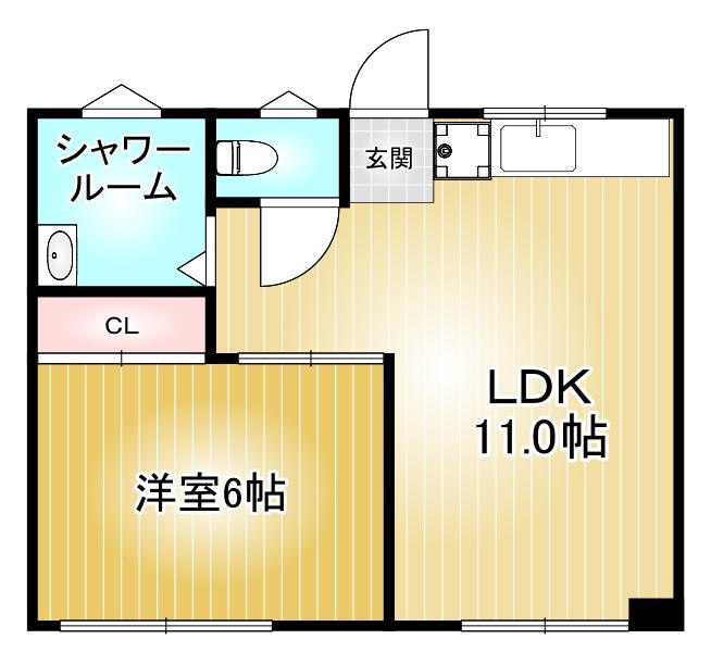 カーサバレンシア(1LDK/2階)の間取り写真