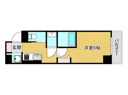 グランパシフィック難波元町(1K/9階)の間取り写真