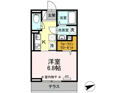 プレシャス富士見(1K/1階)の間取り写真