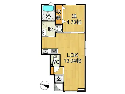 T.T.HOUSE 京(1LDK/1階)の間取り写真