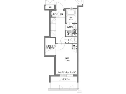 アクタス博多Vタワー(1K/4階)の間取り写真