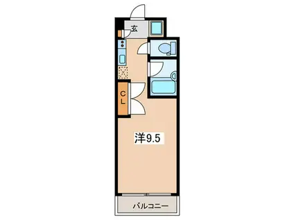 WIN本厚木(ワンルーム/2階)の間取り写真