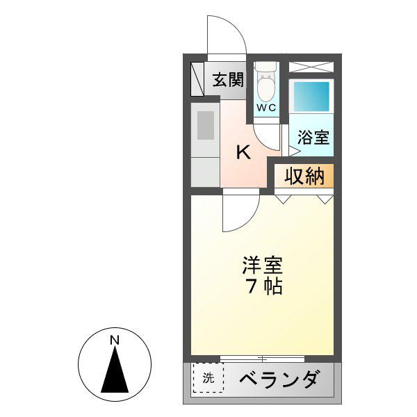 コテージ東海(1K/1階)の間取り写真