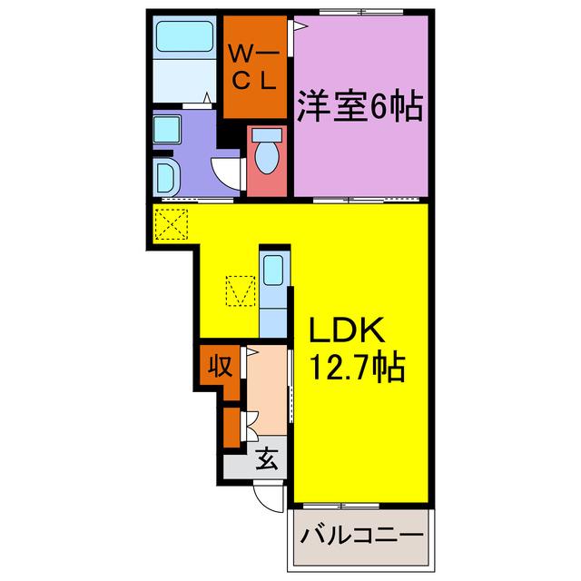 エスペランサ天神I・II・III・IV(1LDK/1階)の間取り写真