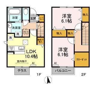 セレジェイラ(2LDK/1階)の間取り写真