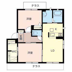 パークアベニュー参番館(2LDK/1階)の間取り写真