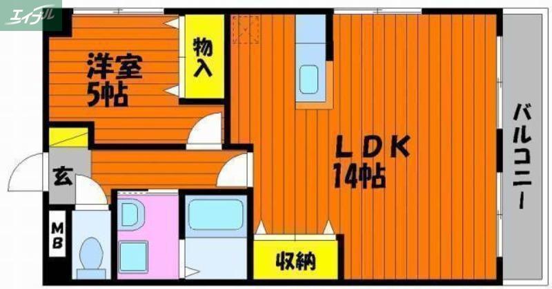 サンテロワOMORI(1LDK/3階)の間取り写真