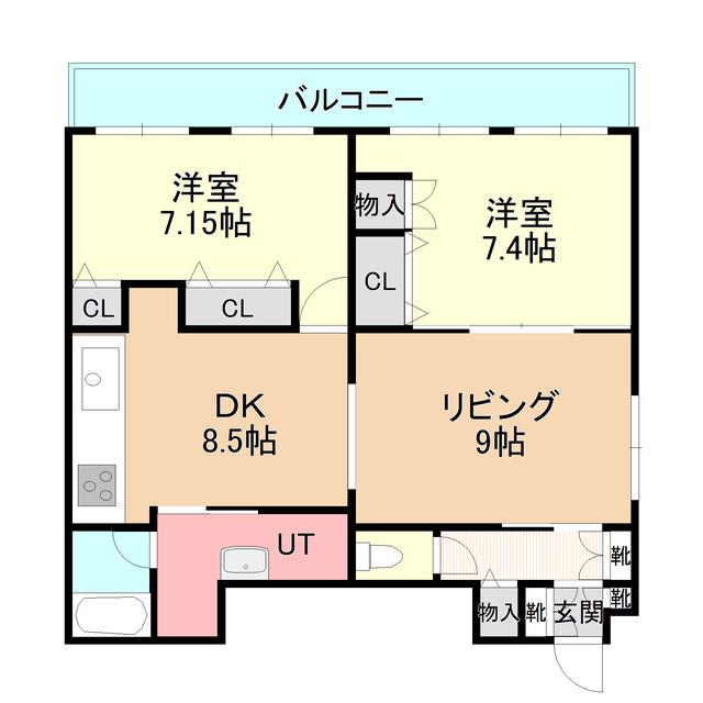 ドルチェ富士(2LDK/2階)の間取り写真
