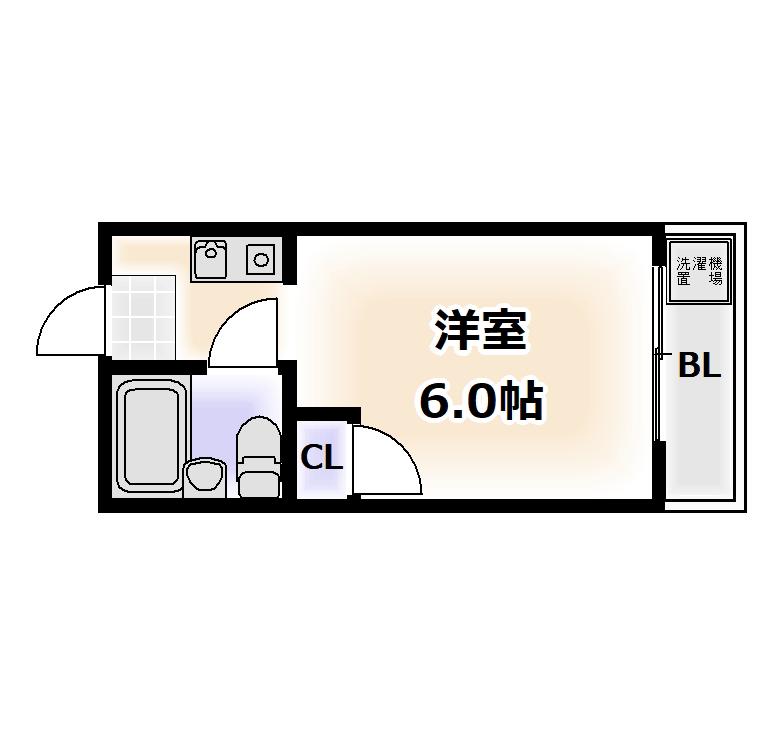コーニッシュアビコI(1K/4階)の間取り写真