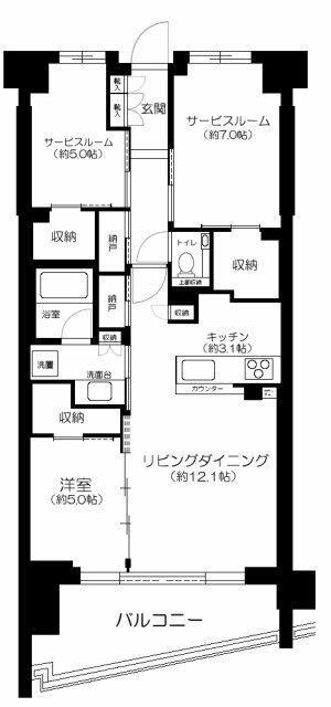 シティテラス文京小石川(1LDK/3階)の間取り写真