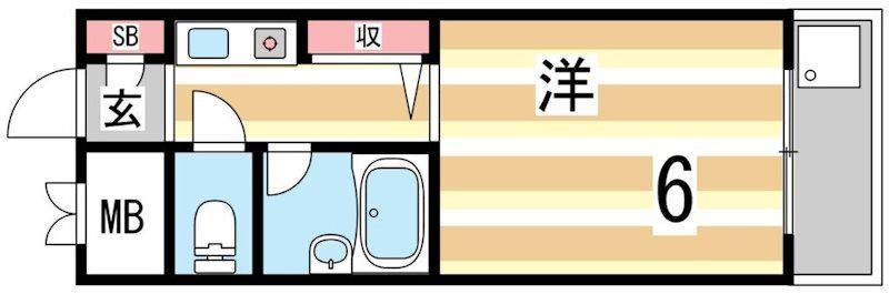 ラピート大蔵I(ワンルーム/2階)の間取り写真