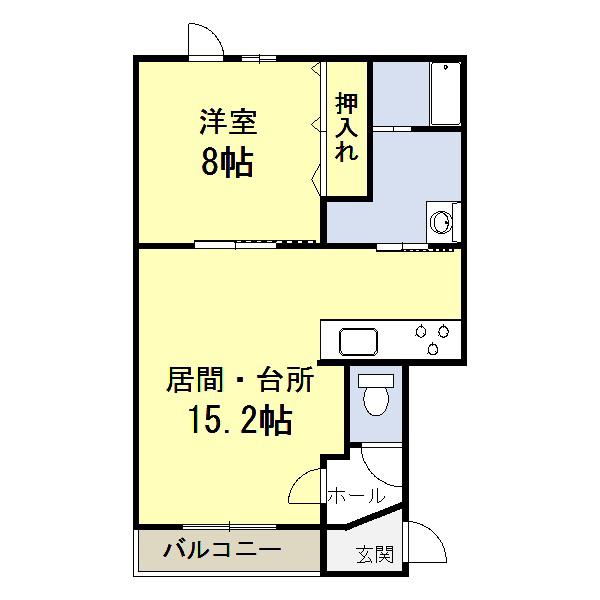 LAUGHIN5(1LDK/3階)の間取り写真
