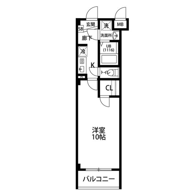 アンプルールフェールYAHAGI II(1K/2階)の間取り写真