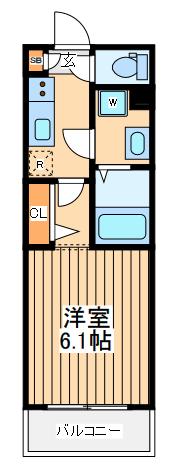 リライア川崎ウエストサイド(1K/4階)の間取り写真