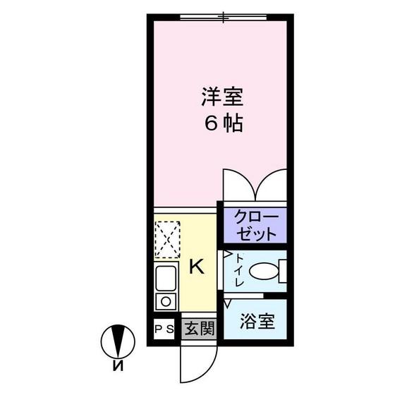 リーフ津島京町(1K/2階)の間取り写真
