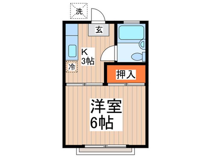 アーベントガーデン(1K/1階)の間取り写真