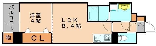 エルヴィータ駅南(1LDK/3階)の間取り写真
