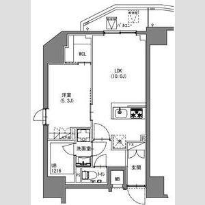 S-RESIDENCE新宿御苑(1LDK/2階)の間取り写真