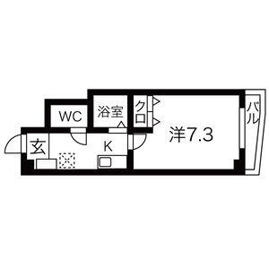 メッセージ関大前(1K/3階)の間取り写真