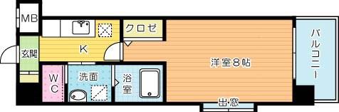 さくら館(1K/3階)の間取り写真