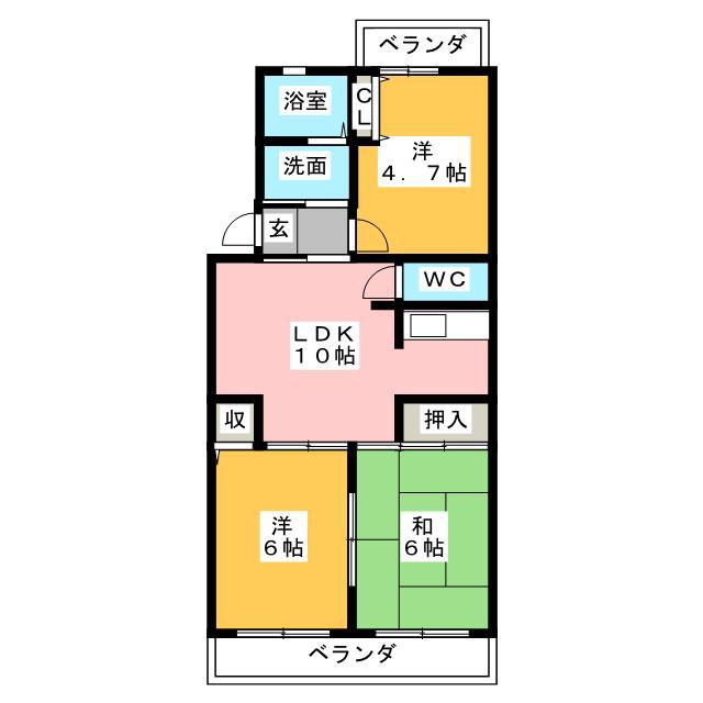 JEAN PALACE 21(3LDK/3階)の間取り写真