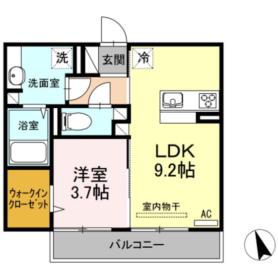 クレール光南(1LDK/2階)の間取り写真