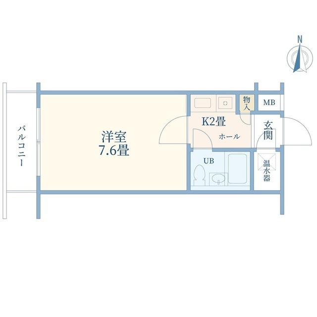 三軒茶屋リリエンハイム(1K/8階)の間取り写真