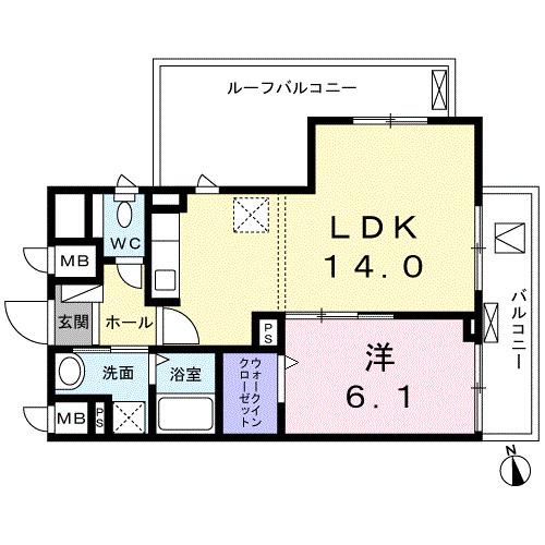 ドミールT馬込(1LDK/3階)の間取り写真