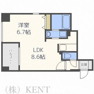 円山シャトー桂和大通館(1LDK/8階)の間取り写真