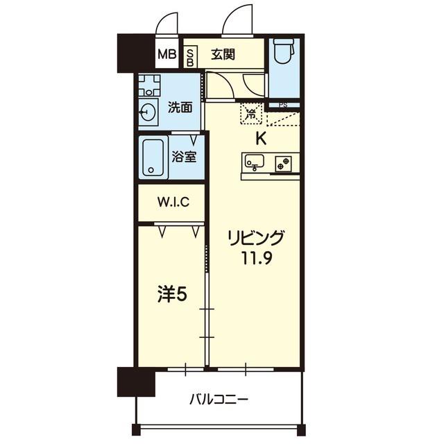 ライズ光の森(1LDK/2階)の間取り写真