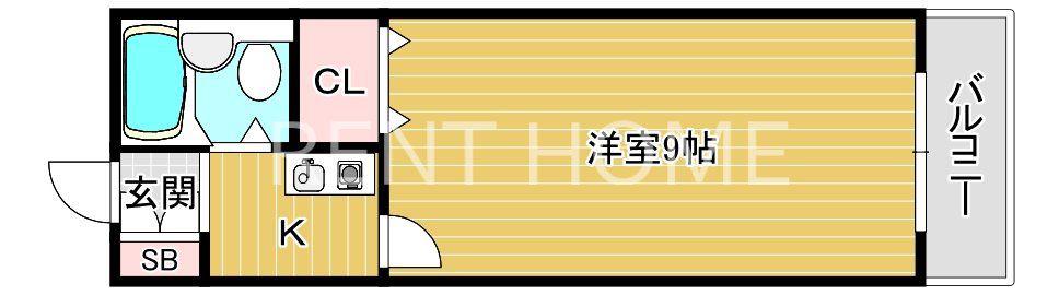 シャトーニューライフイースト(1K/1階)の間取り写真
