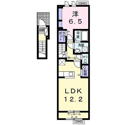 グランステージ(1LDK/2階)の間取り写真