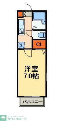 コットンハウス(1K/2階)の間取り写真