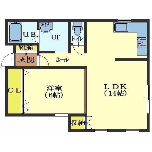 青柳ヒルズ.間(1LDK/2階)の間取り写真