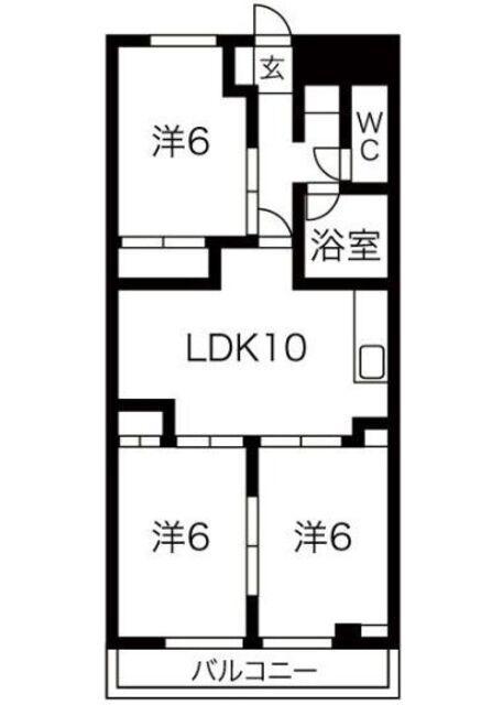コーニッシュ西中島(3LDK/7階)の間取り写真