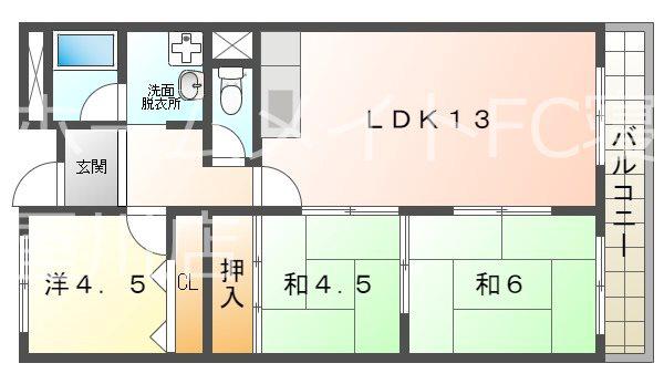 レジデンス(3LDK/3階)の間取り写真