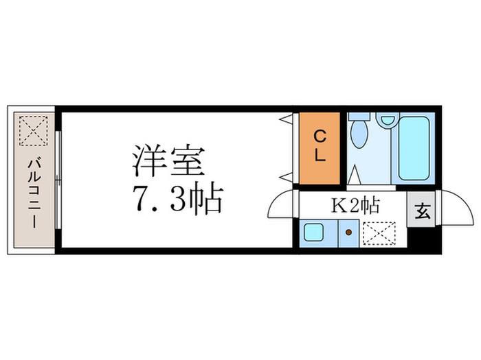 IZUTSUYA久(1K/2階)の間取り写真