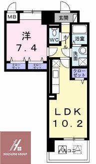 天神 戎 長柄(1LDK/6階)の間取り写真