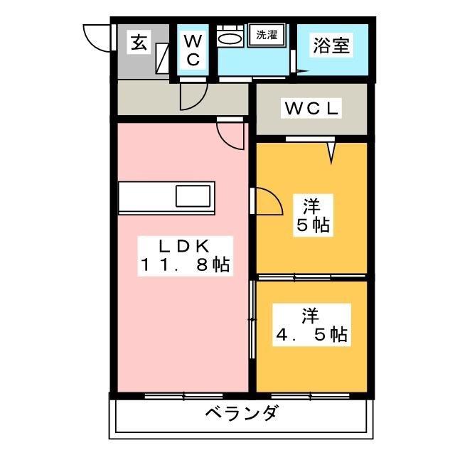 IVY イースト 新池(2LDK/1階)の間取り写真