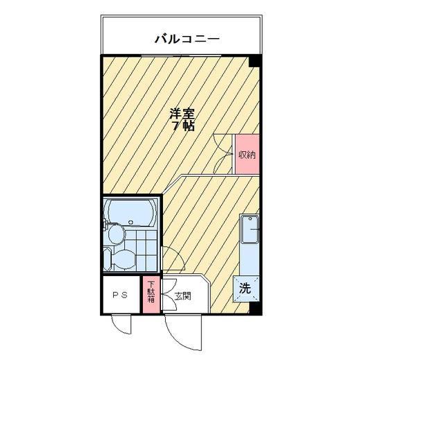 マンションニューシャイン(ワンルーム/3階)の間取り写真