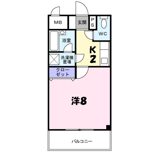 ネオサンライズ(1K/2階)の間取り写真