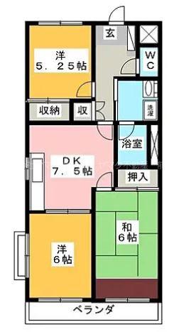 ヒルトーク(3LDK/2階)の間取り写真