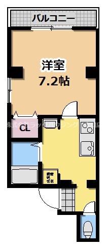シャルル中宮(1K/1階)の間取り写真