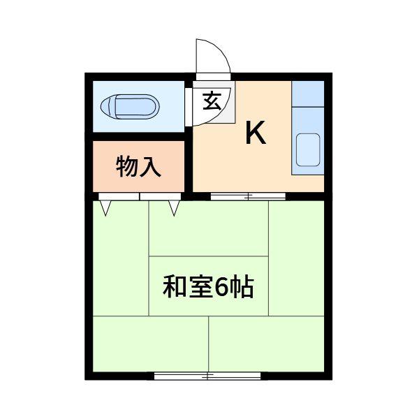 本田マンション1号棟(1K/3階)の間取り写真