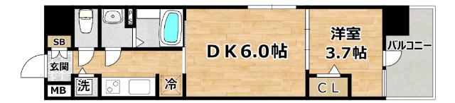 LUORE新大阪サウス(2K/2階)の間取り写真