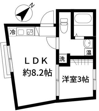 オモチデセンゴク(1LDK/4階)の間取り写真